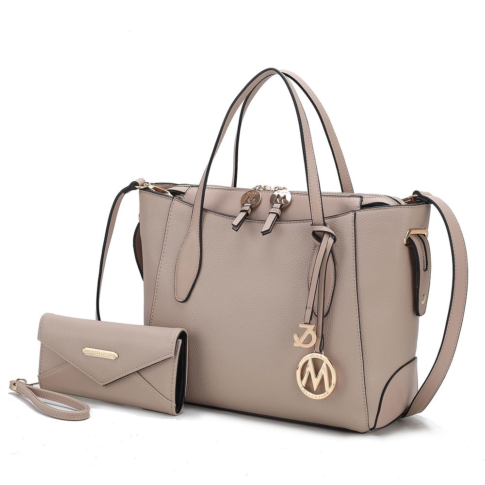 Tote Bag With Wristlet Wallet, Vegan Leather Top-Handle Shoulder :^)